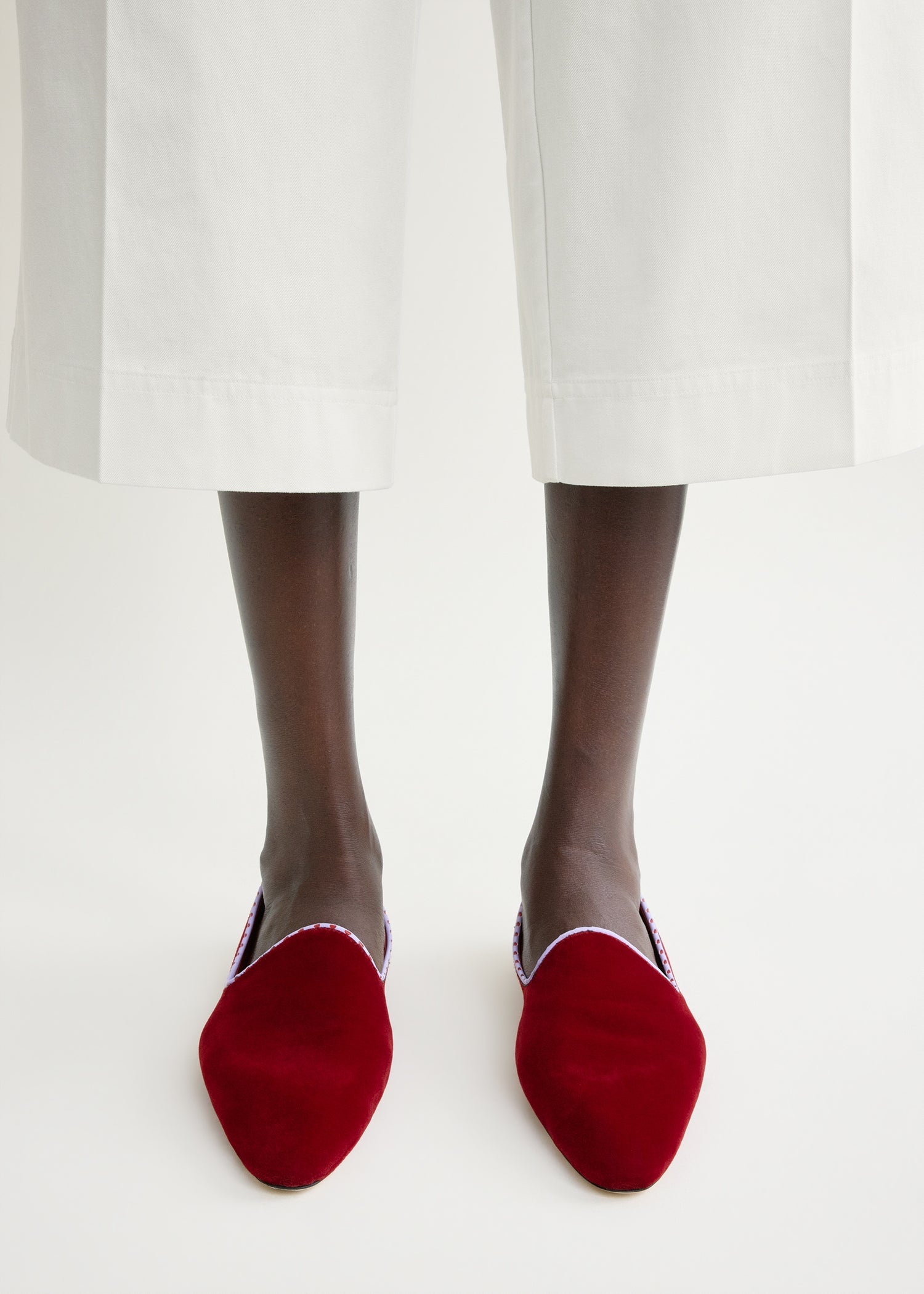 Velvet venetian slippers red