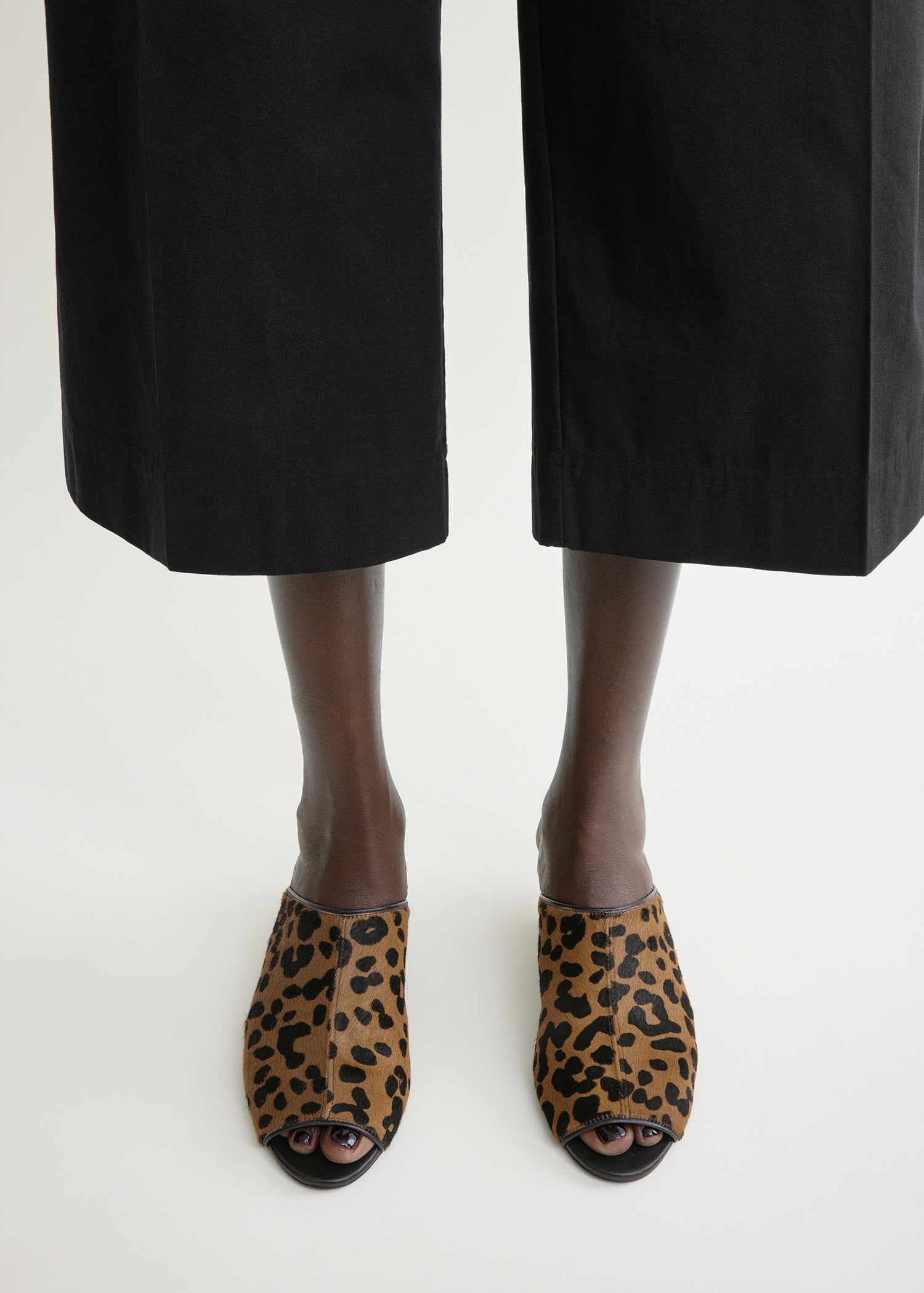 Summer pony hair mules leopard