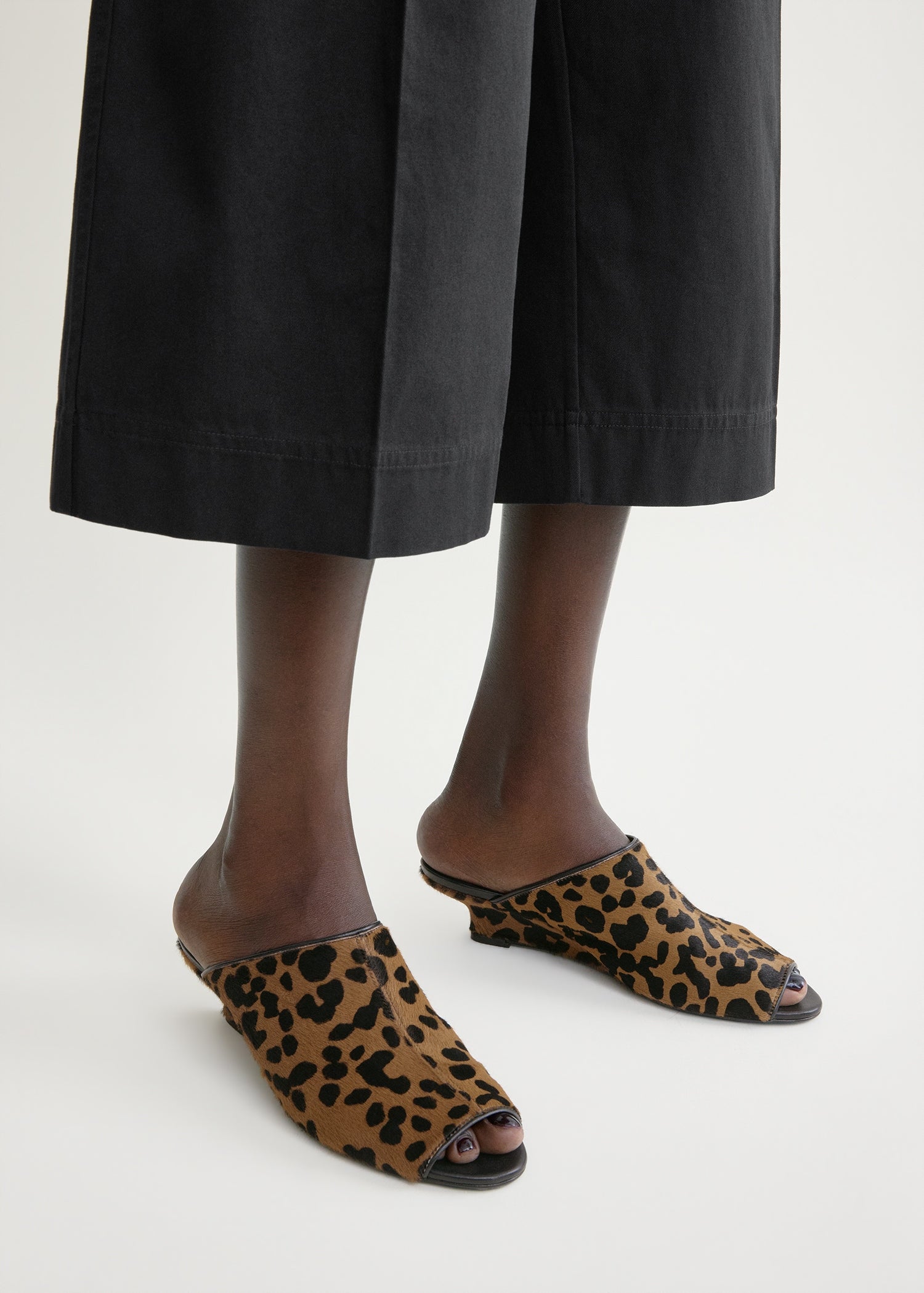 Summer pony hair mules leopard