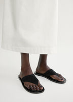 T-bar suede sandals black