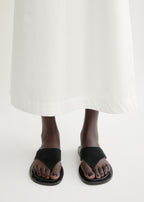 T-bar suede sandals black