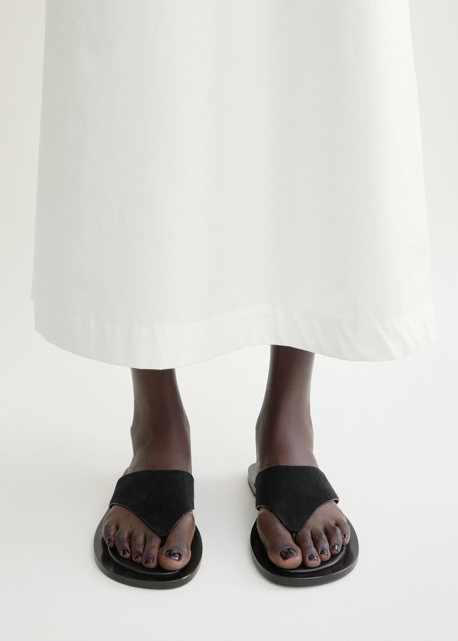 T-bar suede sandals black