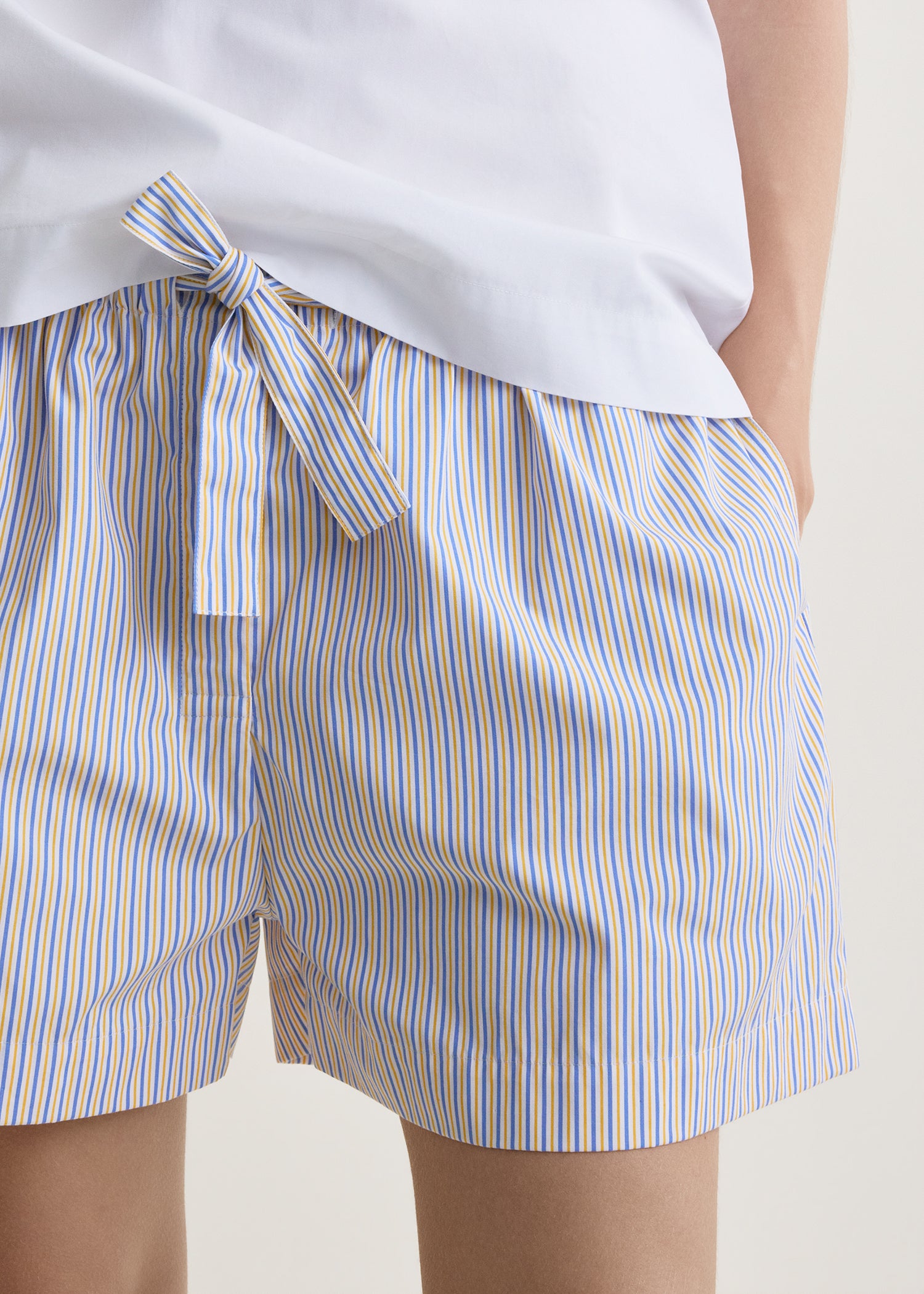 Striped summer shorts blue/yellow