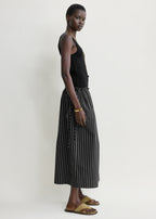 Striped drawstring skirt black/white