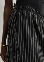 Striped drawstring skirt black/white