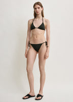 Monogram pointelle bikini bottoms dark green
