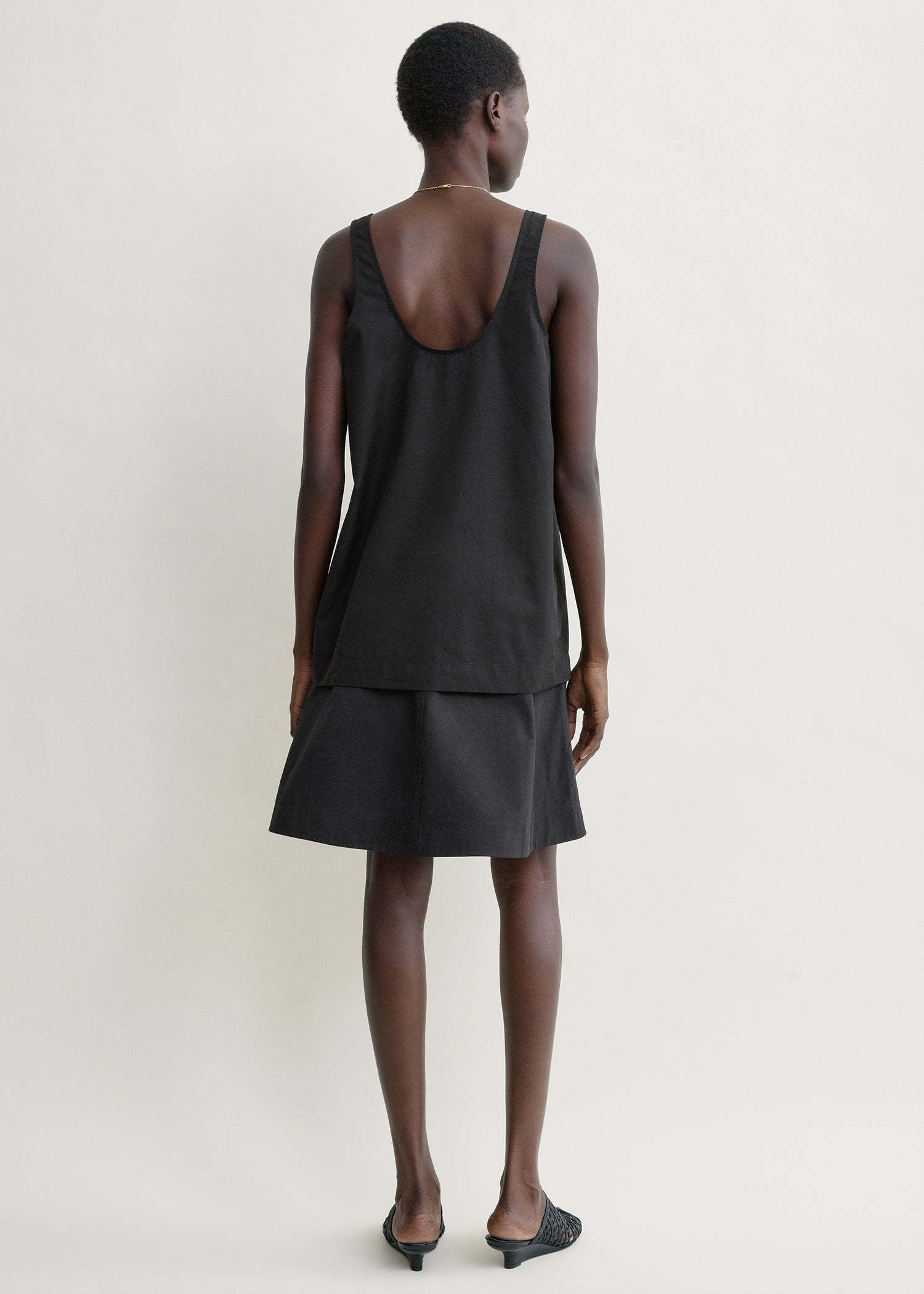Scoop poplin tank black