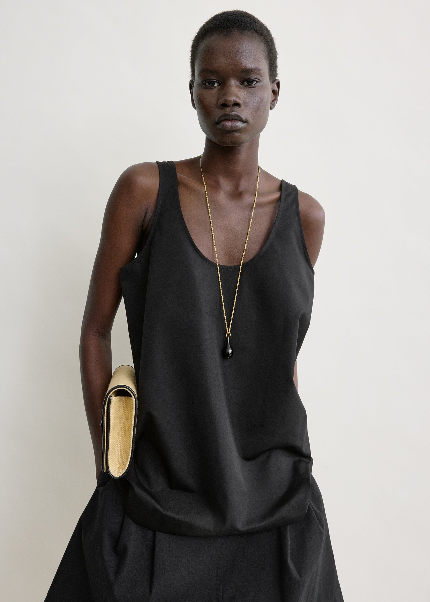 Scoop poplin tank black