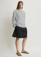 Stripe jersey long-sleeve tee white/black