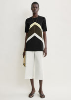 Chevron stripe tee black/green