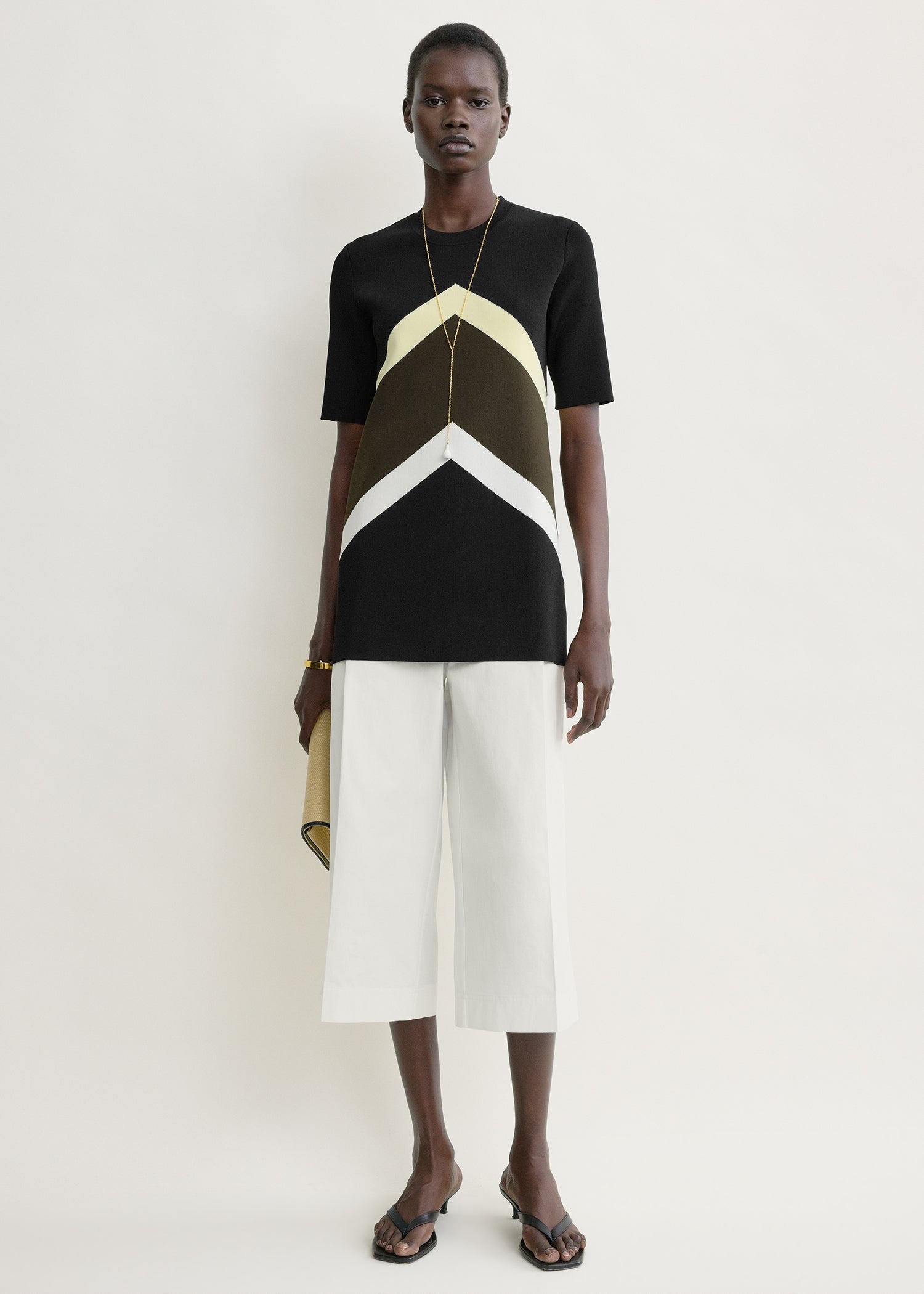 Chevron stripe tee black/green