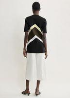 Chevron stripe tee black/green