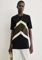 Chevron stripe tee black/green