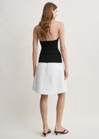 Compact knit halter top black