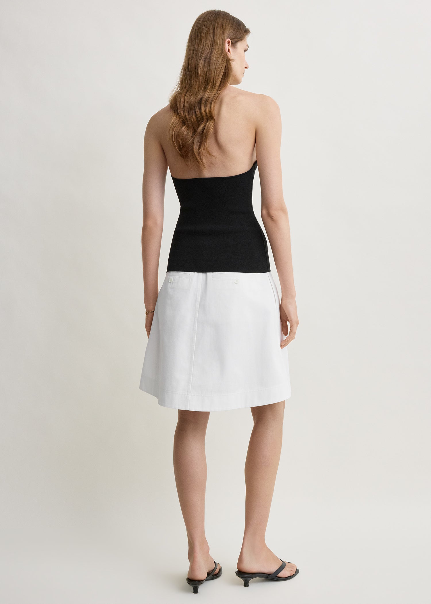 Compact knit halter top black