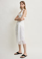 Compact knit halter top optic white