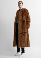 Silky shearling coat ginger