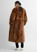 Silky shearling coat ginger