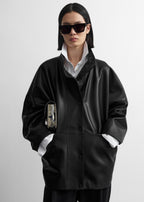 Nappa parachute jacket black