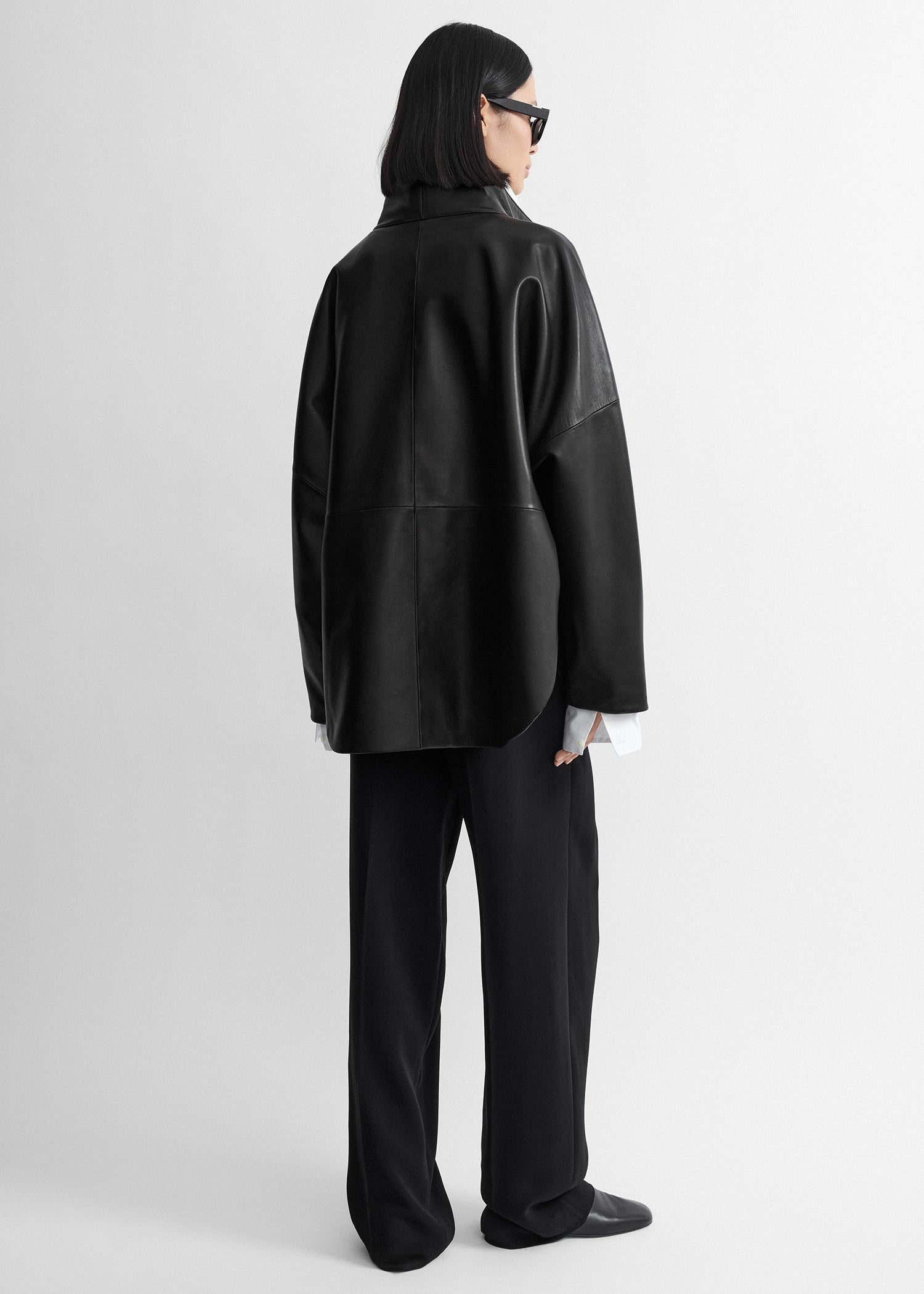 Nappa parachute jacket black