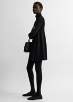 Crepe turtleneck top black