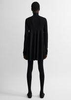 Crepe turtleneck top black
