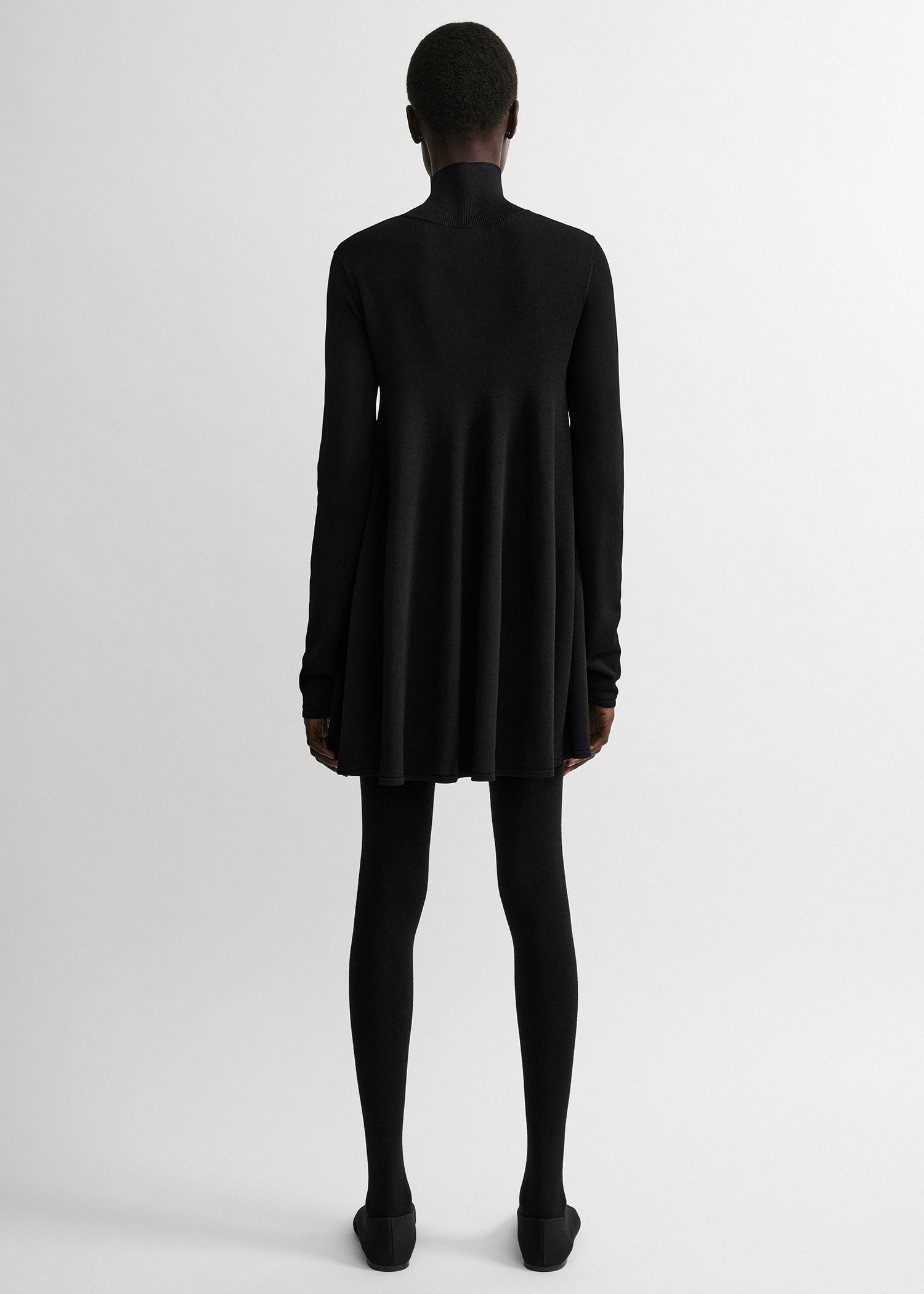 Crepe turtleneck top black