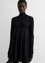 Crepe turtleneck top black