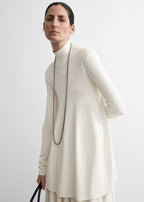Crepe turtleneck top off-white