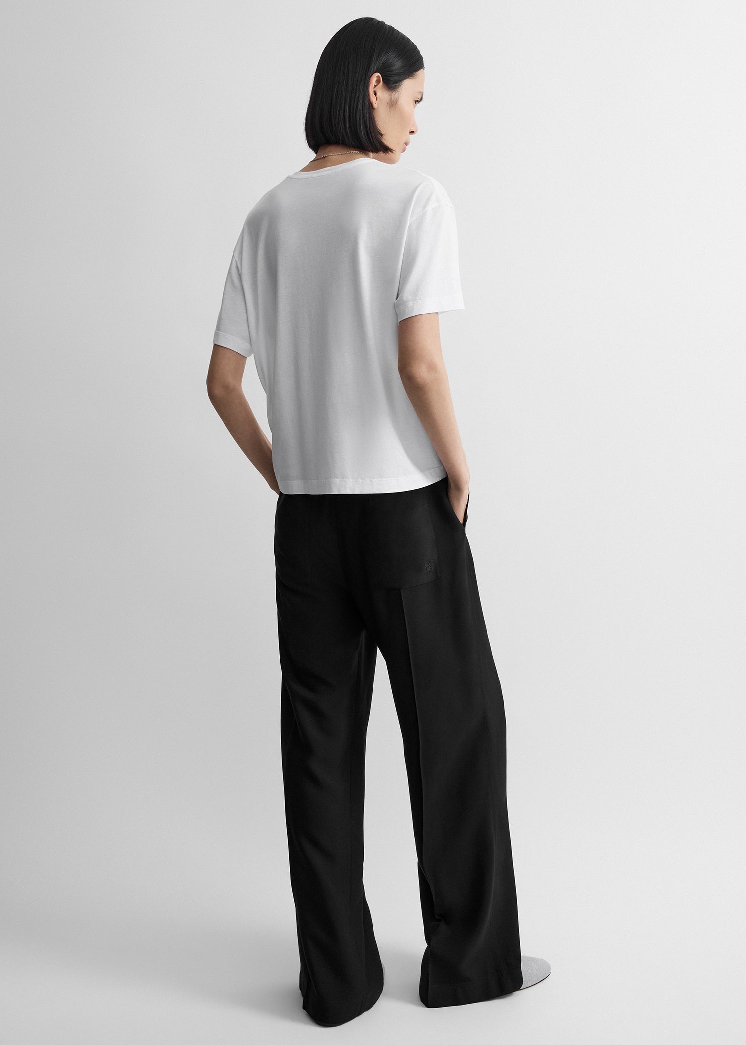 Fluid drawstring trousers black