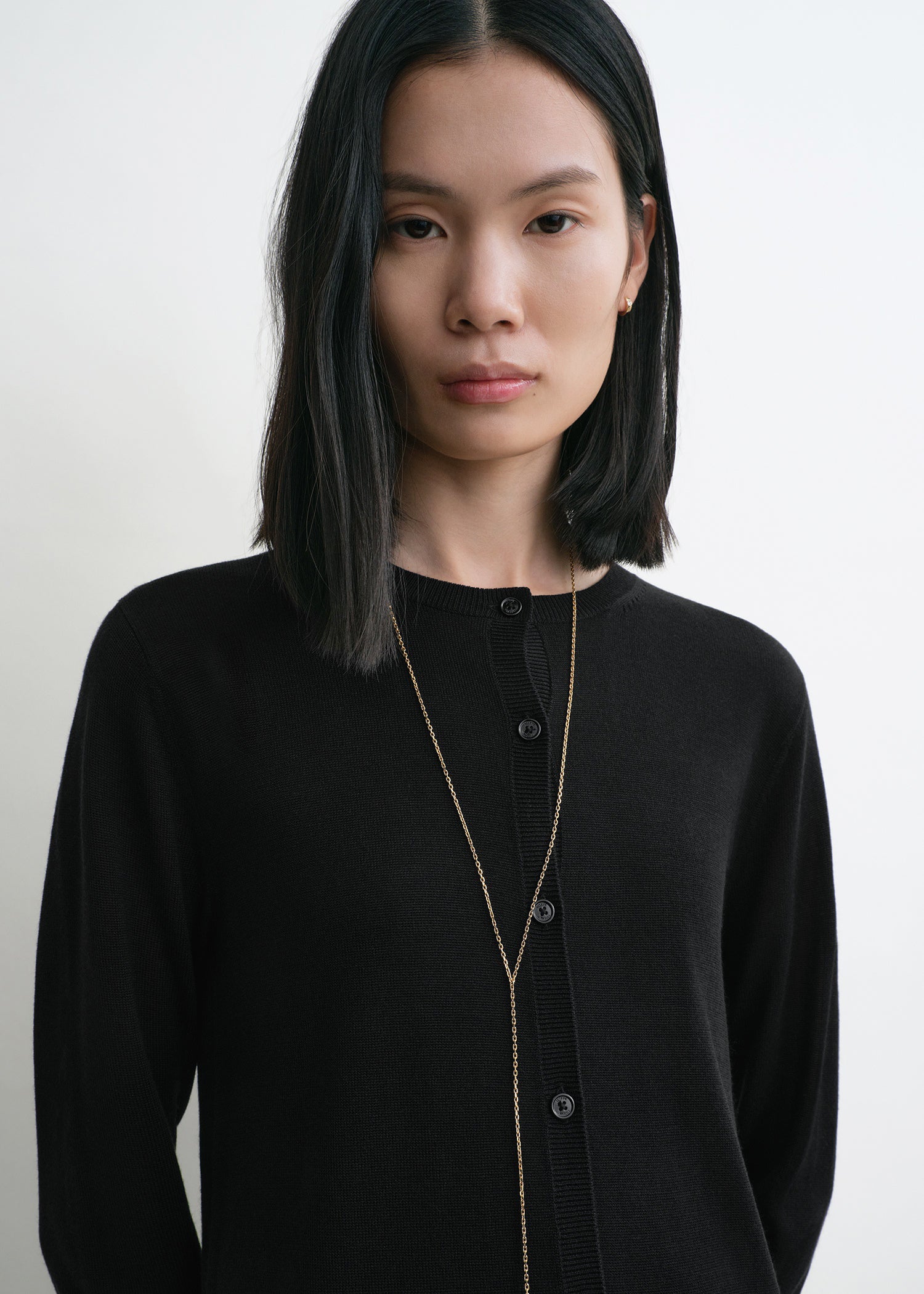 Tie.Me】 color dot knit cardigan /black color dot knit cardigan