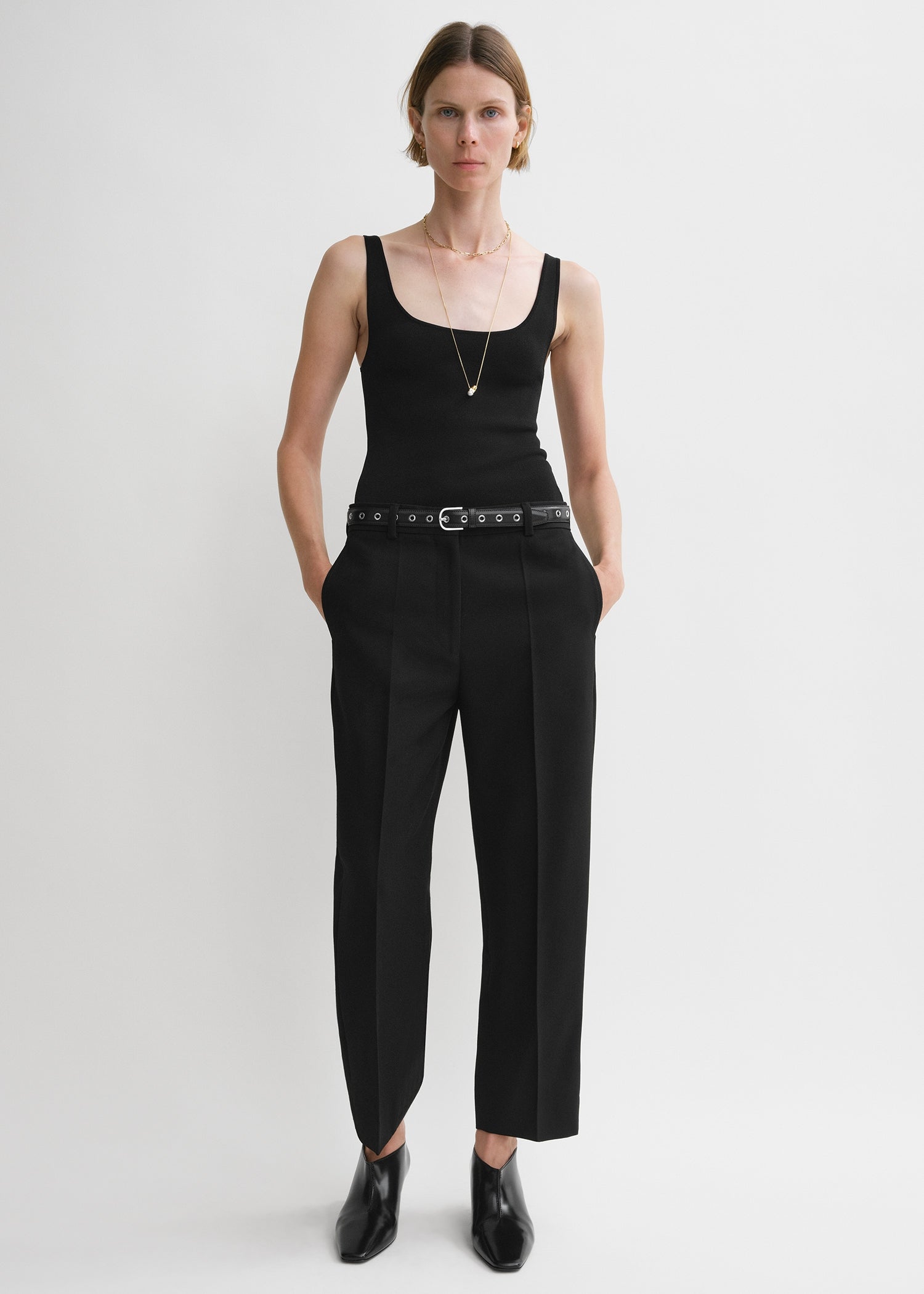 Compact knit tank black  TOTEME