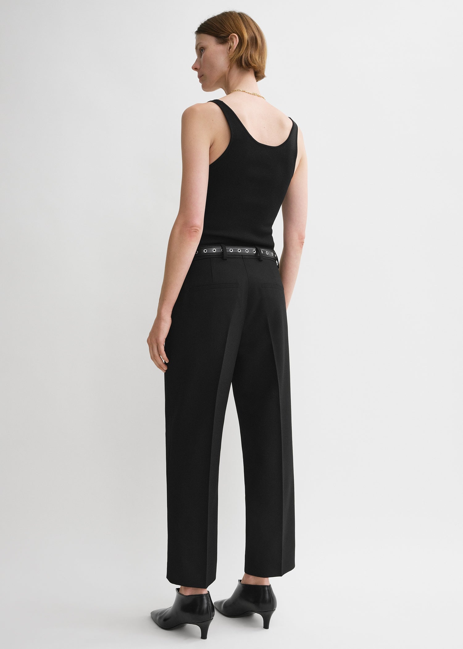 Compact knit tank black