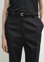 Thin suede belt black
