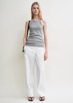 Curved rib tank grey melange