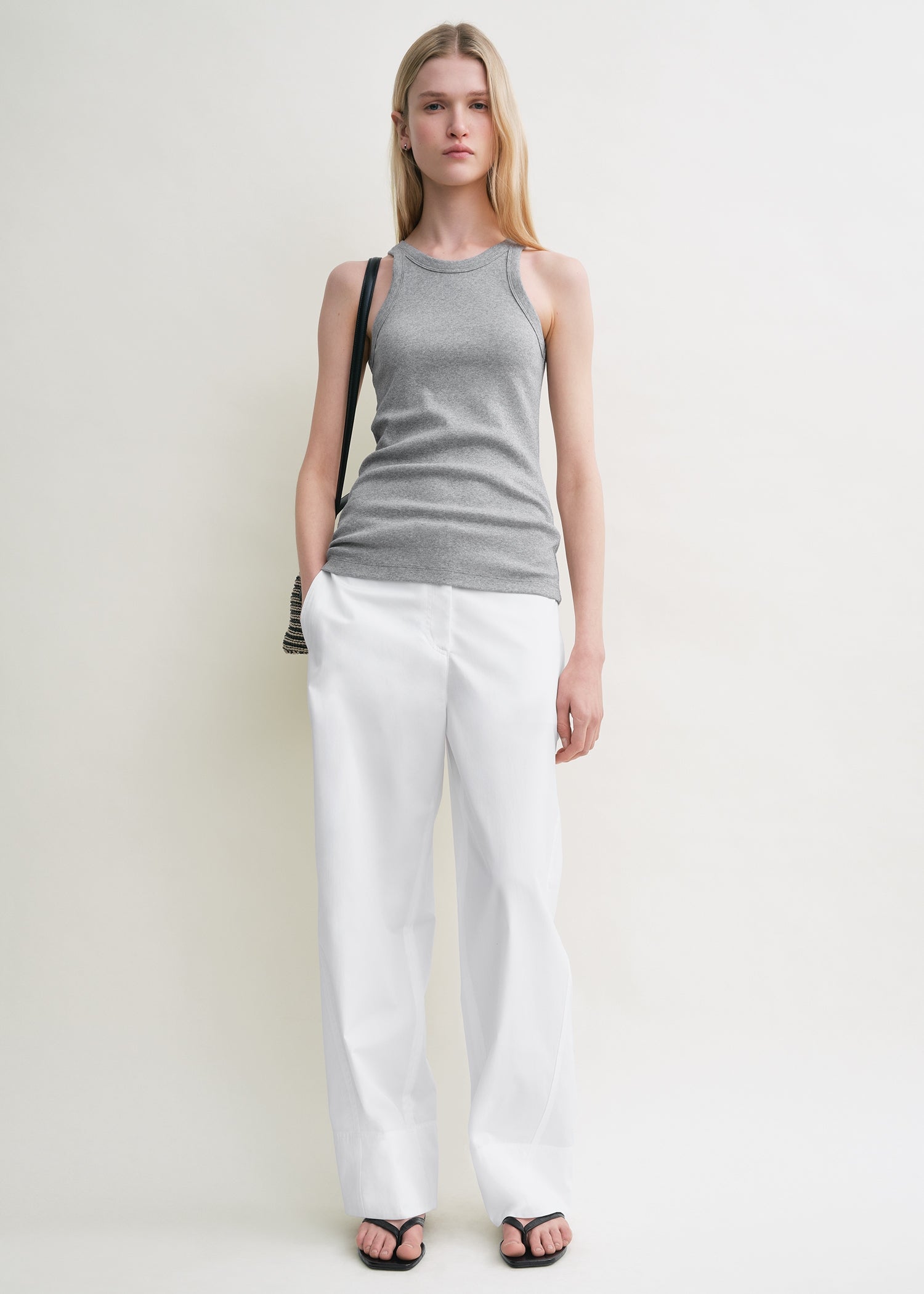 Curved rib tank grey melange from Toteme - $65