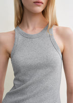 Curved rib tank grey melange