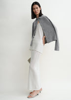 Raglan-sleeve cashmere cardigan grey melange
