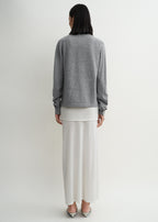 Raglan-sleeve cashmere cardigan grey melange