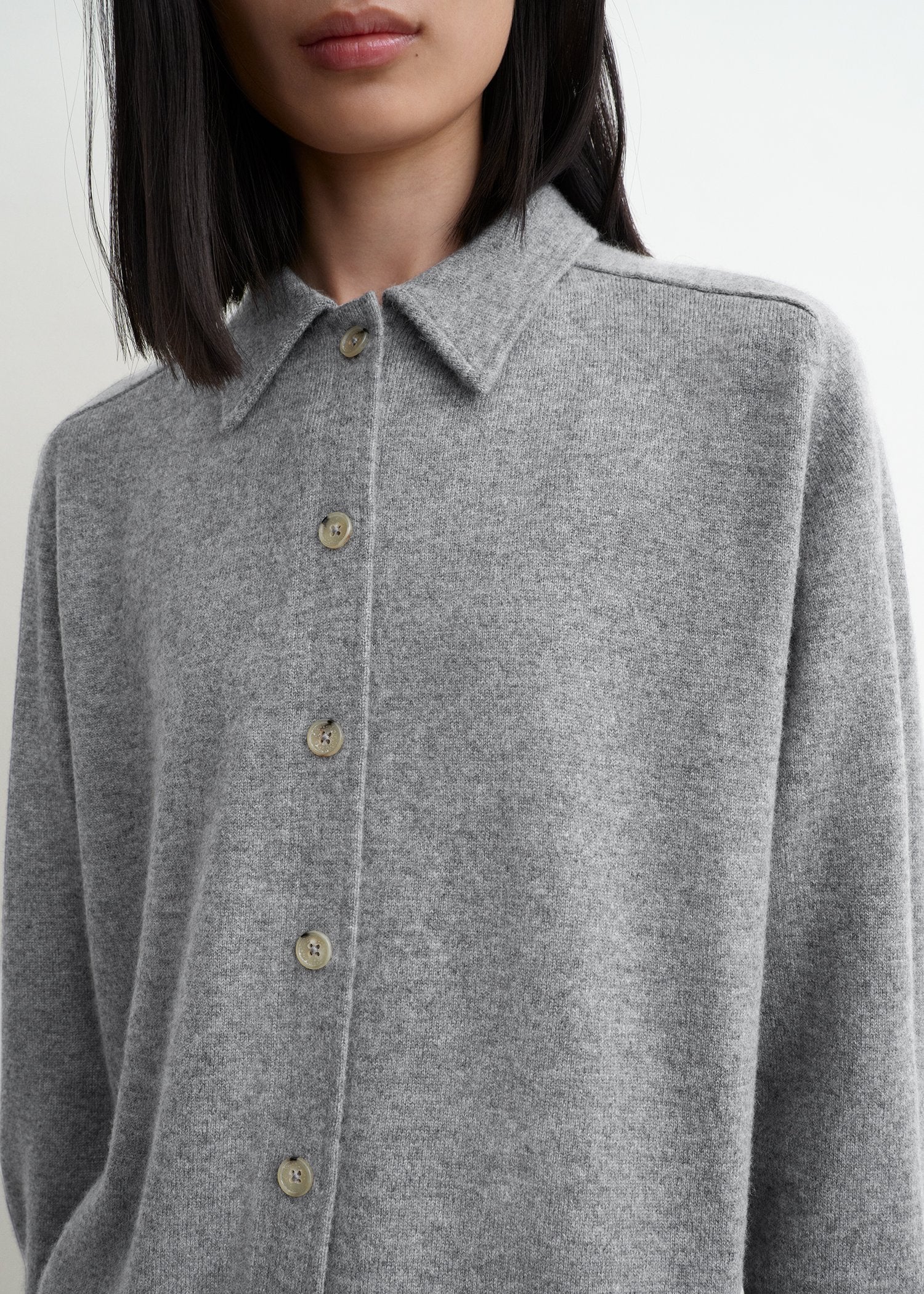 トップス ONESIDE RAGLAN SLEEVE CARDIGAN Raglan-sleeve cashmere cardigan grey melange – TOTEME