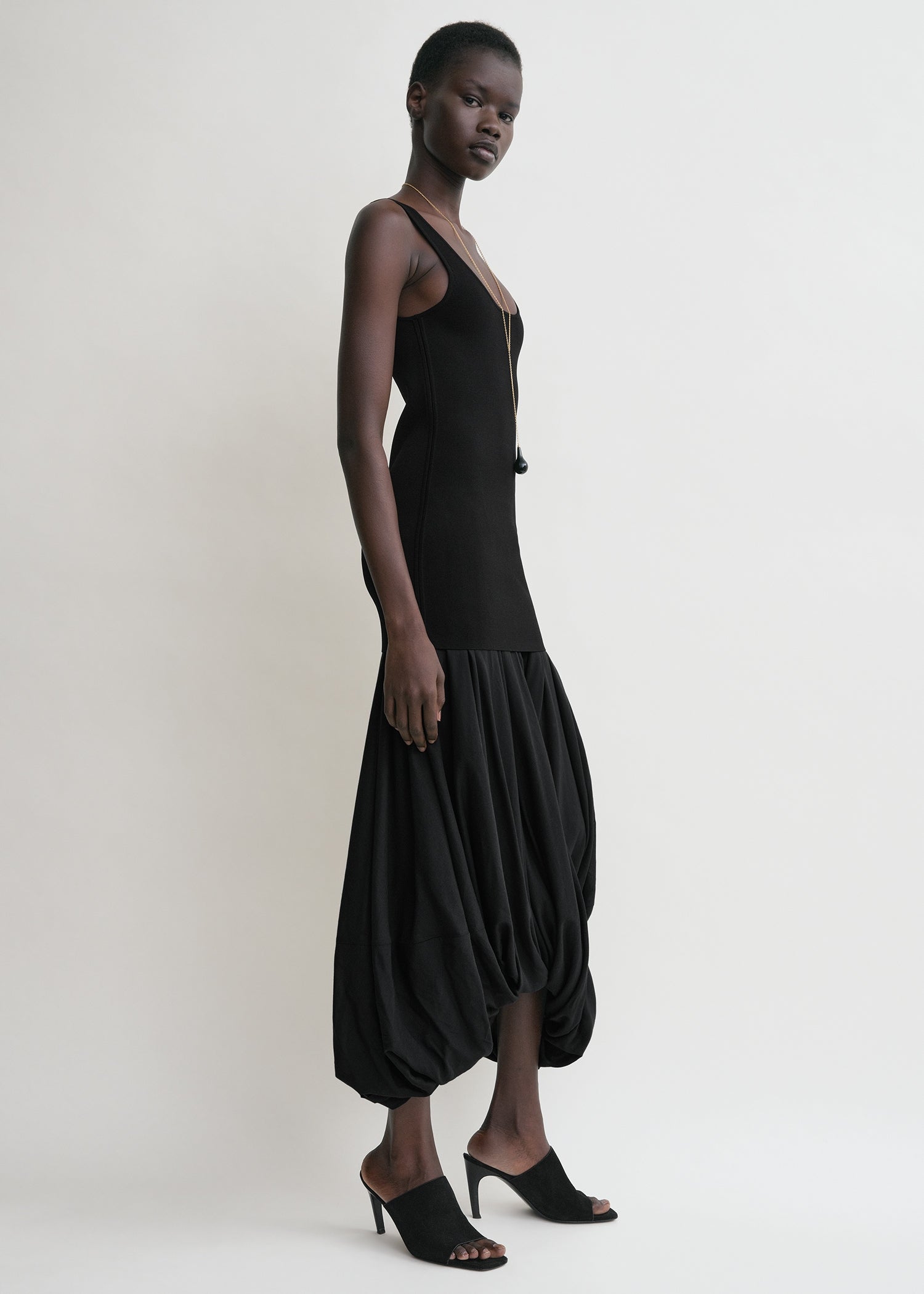 Cocoon tank dress black