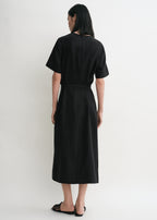 Tie-waist dress black
