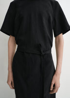 Tie-waist dress black