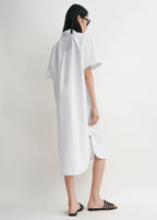 Short-sleeve shirtdress white
