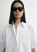 Short-sleeve shirtdress white