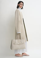 Suede lounge tote pearl
