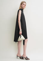 Bevel satin wristlet ecru