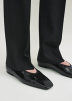 Minimalist croco-embossed ballerinas black