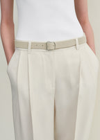 Swirl suede belt pearl