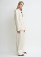 Stitch lapel jacket ecru